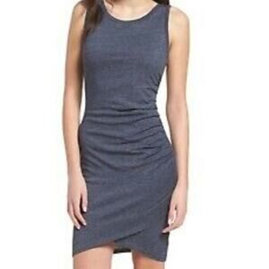 Leith Sz S Marled Heather Gray Ruched Side Stretch Tank Dress Summer Athleisure